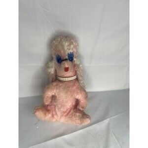 Rare Vintage Swisstone Musical Pink Poodle Dog Plush Wind Up Works
